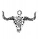 Metal charm Buffalo head 50x34mm Antique silver